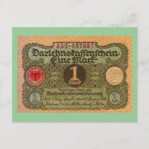 Carte Postale Vieux argent : 1 marque allemande