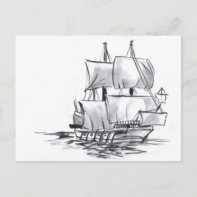 Carte postale Vieux Bateau Galleon (Devant)