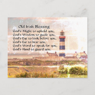 Carte Postale Vieux bienheureux irlandais, phare sur la côte irl