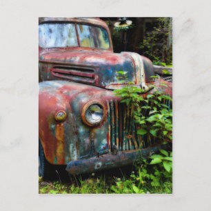 Carte Postale Vieux Camion d'antiquité rouillé