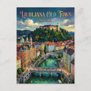 Carte Postale Vieux centre de Ljubljana Slovénie