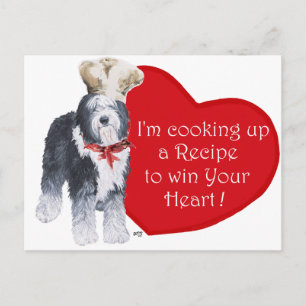 Carte Postale Vieux chien de berger anglais Chef d'amour