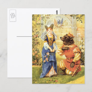 Carte Postale Vieux Conte de Fées, La Belle et la Bête