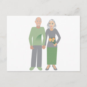 Carte Postale Vieux couple amoureux