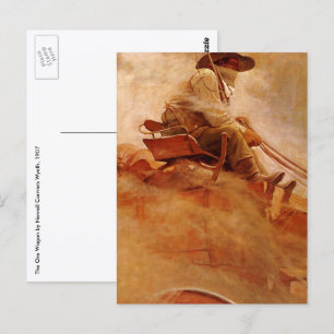 Carte Postale Vieux Cowboys, Le Chariot de minerai par NC Wyeth