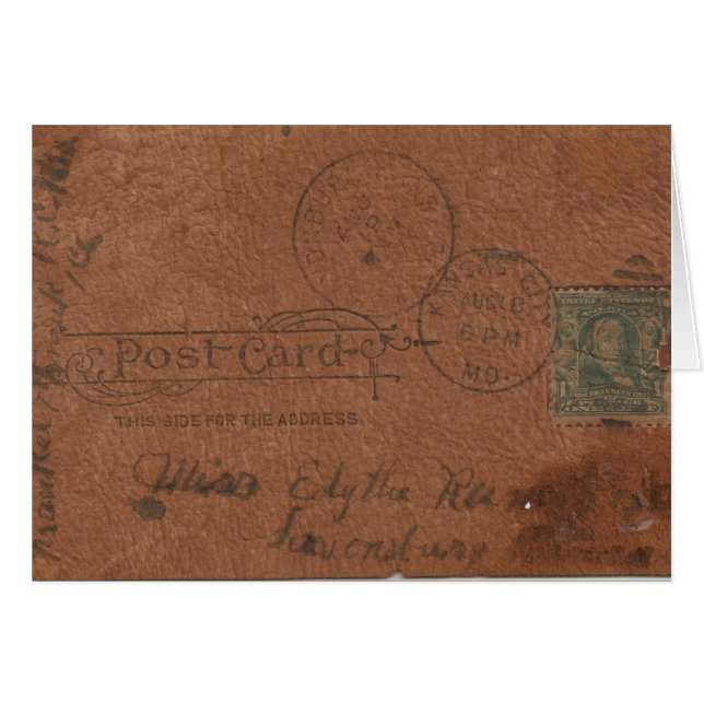 Carte postale Vieux cuir Retour Toutes les occasio (Devant horizontal)