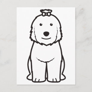 Carte Postale Vieux dessin de chien bergère anglais