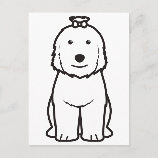 Carte Postale Vieux dessin de chien bergère anglais (Devant)
