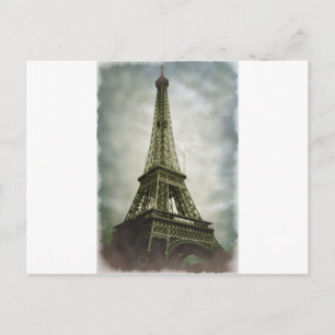 Carte Postale Vieux effet photo Tour Eiffel Paris