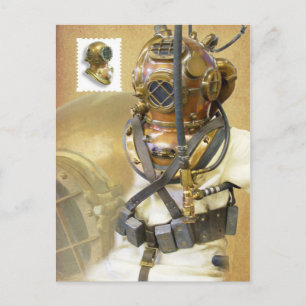 Carte Postale Vieux équipement de plongée, Histoire du musée de 