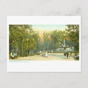 Carte Postale Vieux Forsyth Park à Savannah, Géorgie