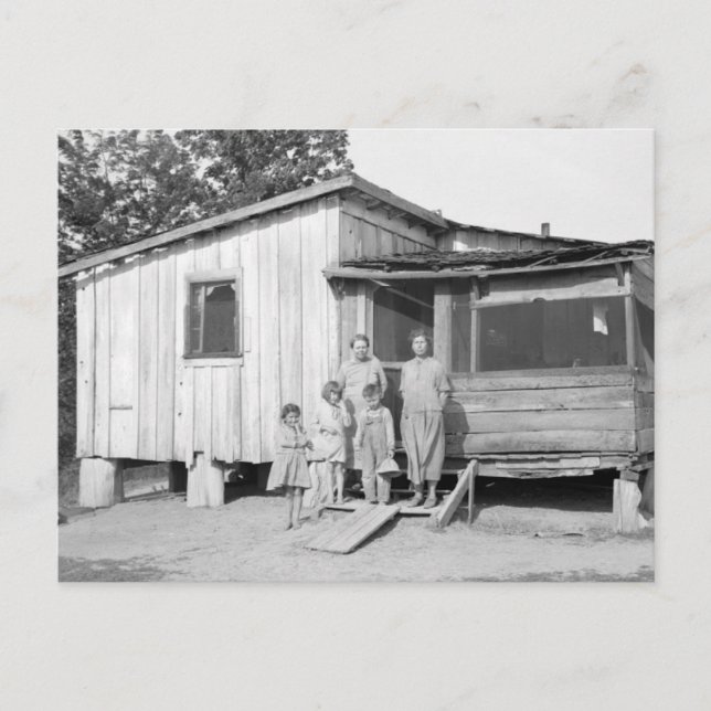 Carte Postale Vieux Mississippi Maison et famille (Devant)