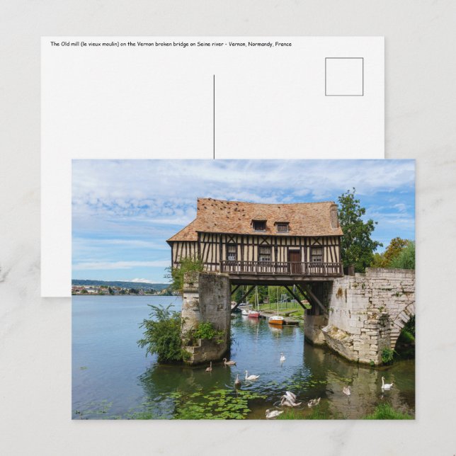 Carte Postale Vieux moulin de Vernon - Normandie, France (Devant / Derrière)