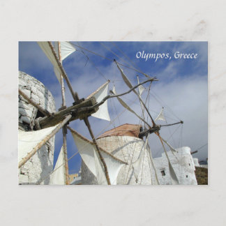 Carte Postale Vieux moulins à vent Olympos Karpathos, Grèce avec