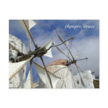 Vieux moulins à vent Olympos Karpathos, Grèce avec