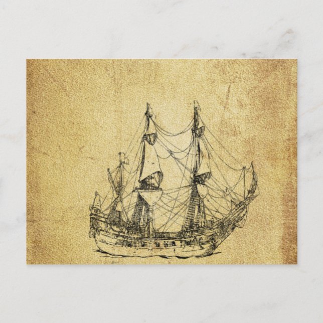 Carte Postale Vieux navire antique classe nautique (Devant)