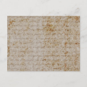 Carte Postale Vieux papier parcheminé de Français des textes