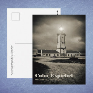 Carte Postale Vieux phare la nuit de la tempête