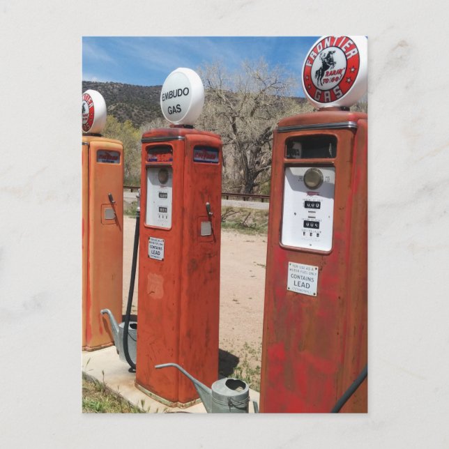 Carte Postale Vieux pompes à gaz photo (Devant)