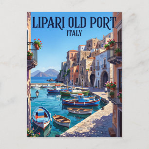 Carte Postale Vieux port de Lipari Italie