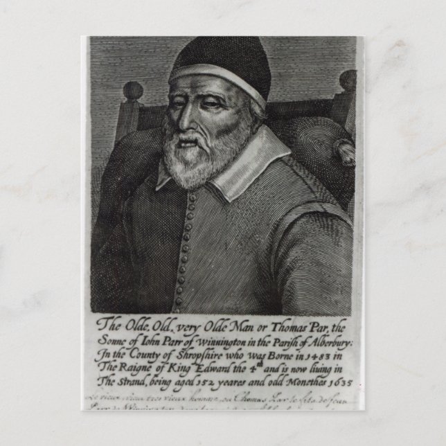 Carte Postale Vieux Tom Parr, 1635 (Devant)