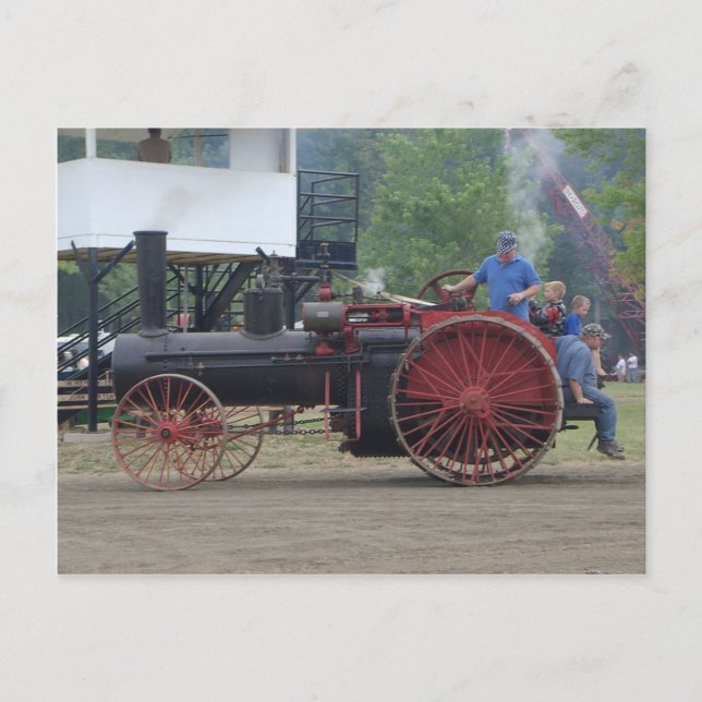 Carte Postale Vieux tracteur à vapeur/moteur à charbon (Devant)
