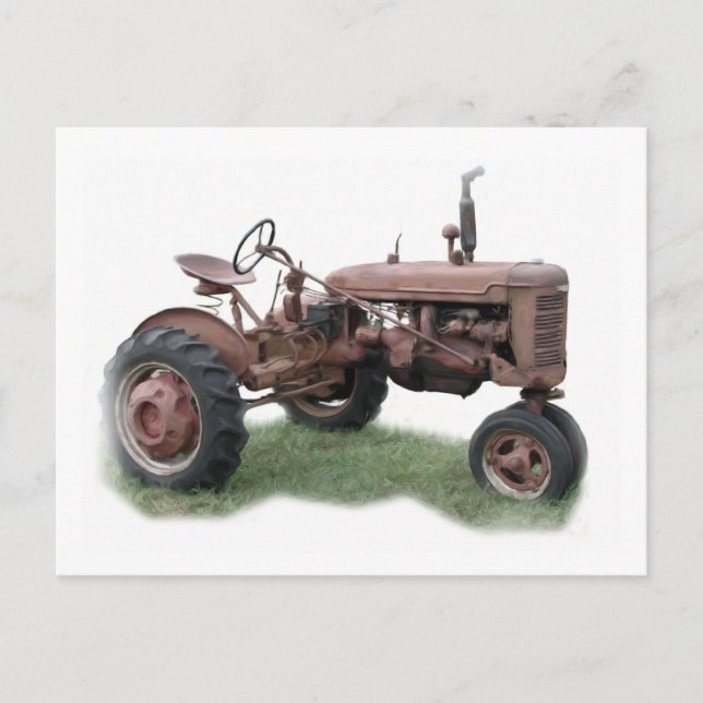 Carte postale Vieux tracteur agricole (Devant)