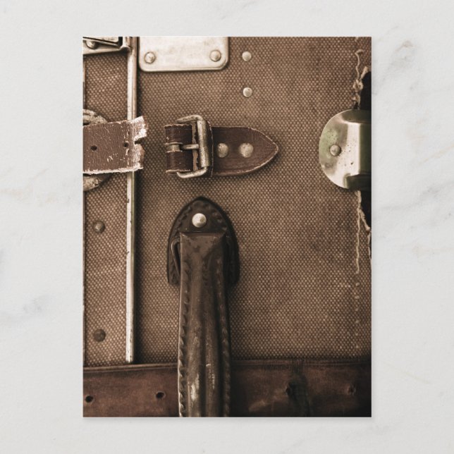 Carte Postale Vieux valise Brown (Devant)