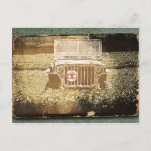 Carte Postale Vieux véhicule militaire de député