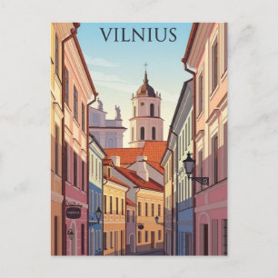 Carte Postale Vieux Ville de Vilnius Lituanie Voyage
