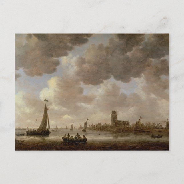 Carte Postale View of Dordrecht Downstream from the Grote Kerk, (Devant)