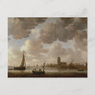 Carte Postale View of Dordrecht Downstream from the Grote Kerk,