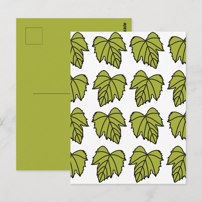 Carte Postale Vigne verte Vigne Feuille (Devant / Derrière)