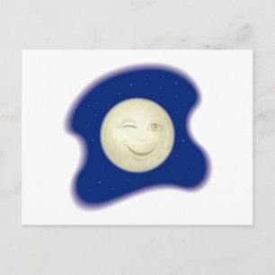 Carte Postale Vignette de pleine lune clin d'œil