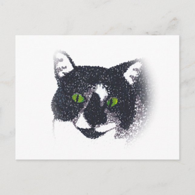 Carte postale Vignette de Tuxedo Cat Face (Devant)