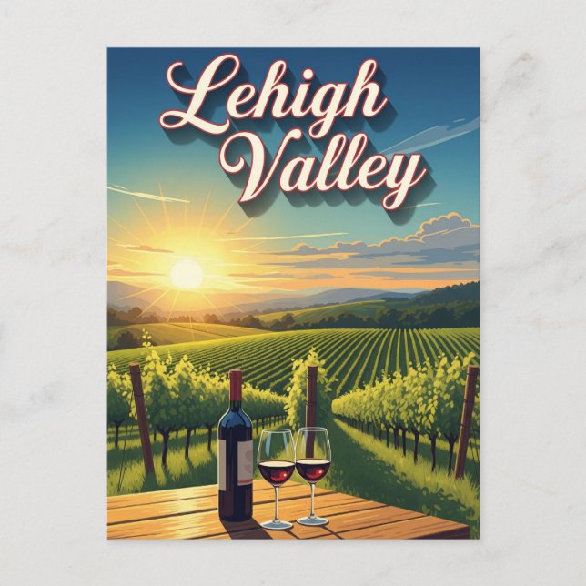 Carte Postale Vignoble dans la vallée de Lehigh en Pennsylvanie (Devant)