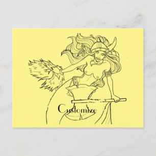 Carte Postale Viking Mermaid Warrior Thunder_Cove
