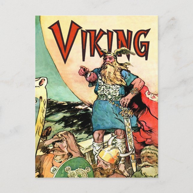Carte Postale Viking Norse Gods Thor Viking Ship (Devant)