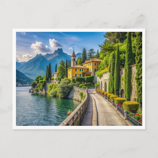 Carte Postale Villa Monastero Varenna lac como (Devant)