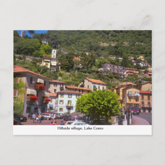 Carte Postale Village à flanc de colline, lac de Côme