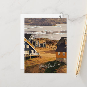 Carte Postale Village au Groenland, photographie de paysage scén