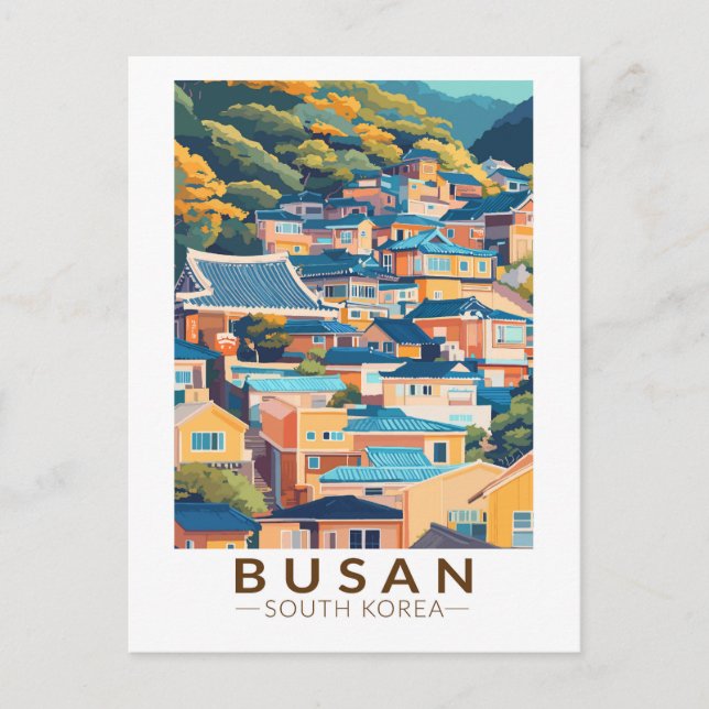 Carte Postale Village culturel de Gamcheon à Busan, voyage, art, (Devant)