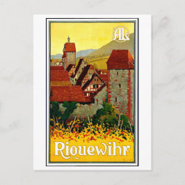 Carte Postale village de Riquewihr, alsace, France, voyage vinta