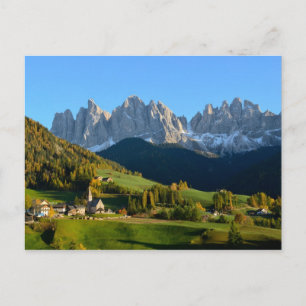 Carte Postale Village des Dolomites à l'automne