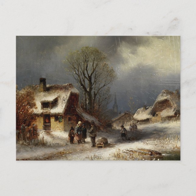 Carte Postale Village d'hiver - Winterliche Dorszene (Devant)