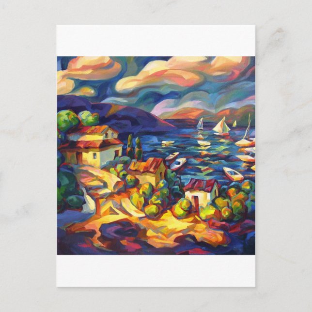 Carte Postale Village en bord de mer (Devant)