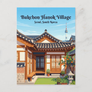 Carte Postale Village Hanok de Bukchon Corée du Sud