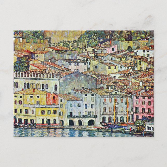 Carte Postale Village italien Malcena au jardin par Klimt (Devant)