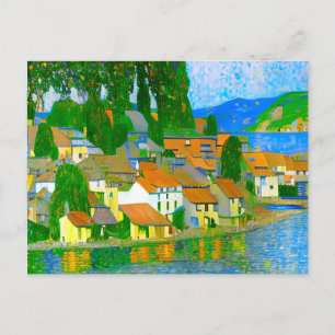 Carte Postale Village méditerranéen impressionniste au bord de l