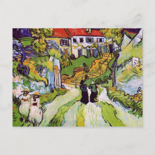 Carte Postale Village Rue Auvers Marches Figures Van Gogh Fine